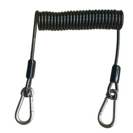 Fuwok Fishing Lanyard, Steel Wire Safety Coiled Lanyard with 2 Clips for Securing Pliers, Lip Grips, Fish Tackle Tool in Boating, Angling, Kayak, Wading, Camping and Hunting