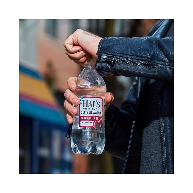 Hal's New York Seltzer Water, Black Cherry Sparkling Water, 20
