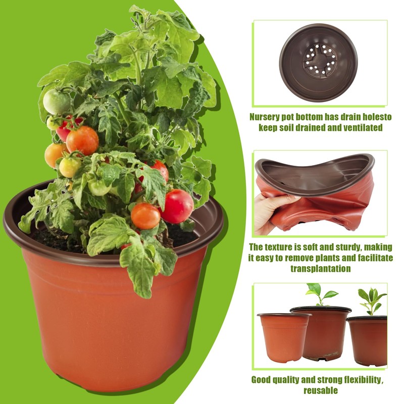 100 Packs 8" Plant Nursery Pots Plastic Seedling Starter pot