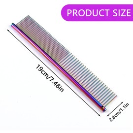 1 Piece Pet Comb Stainless Steel Dog Comb Cat and Dog Metal Comb Pet Detangling for Small Large Medium Animals Cats Horses
