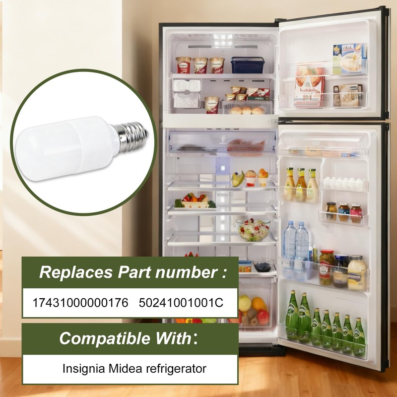 RUB0B0SHOP 17431000000176 Refrigerator Light Bulb Replacement for Insignia/Midea Refrigerator, Led