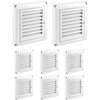 QWORK 4" White Louvered Vent Cover Set for Outdoor Dryer