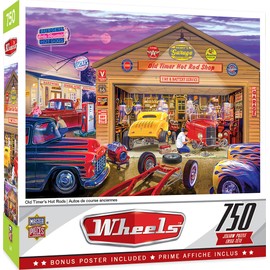 MasterPieces 750 Piece Jigsaw Puzzle for Adults, Family, Or Kids - Old Timer's Hot Rods - 18"x24"