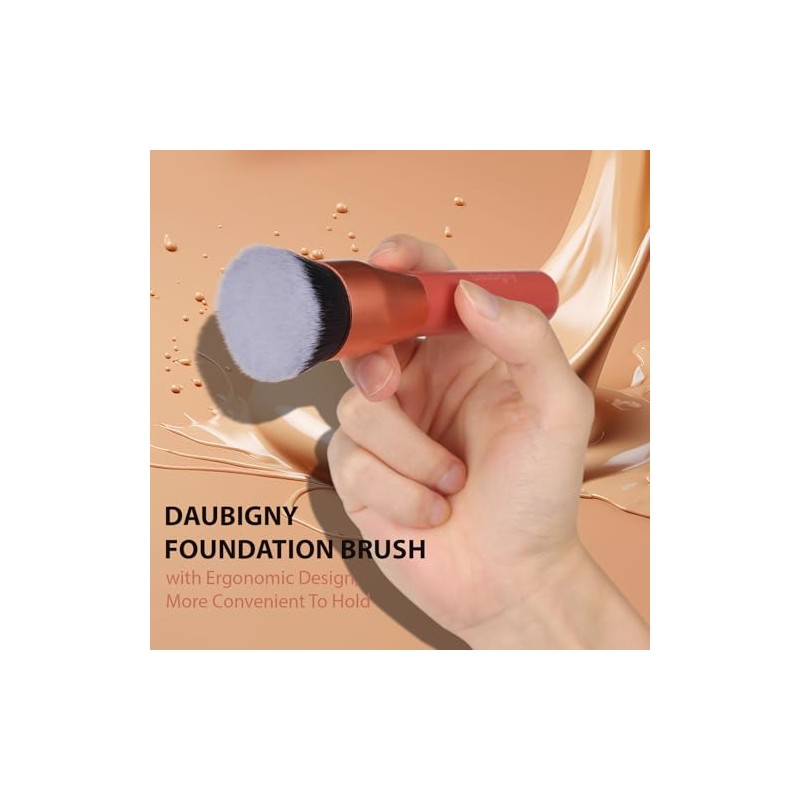 Daubigny Brocha Base Maquillaje Diámetro Superior Líquido Prémium Plana Profesional