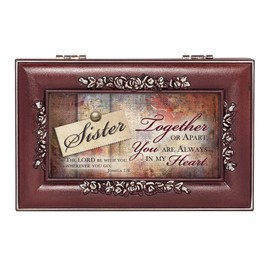 Cottage Garden Sister Always in My Heart Petite Rosewood Jewelry Music Box Plays You are My Sunshine