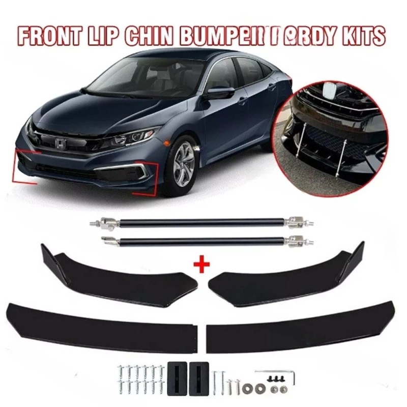 For Ford Fusion SE Front Bumper Lip Spoiler+Side Skirt+Rear Lip+Strut+Rods