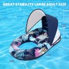 Inflatable Pool Floats with UPF50+ Canopy-Removable-120° Adjustable, Large Pool Beach