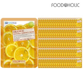 Food Aholic (100 Sheets) Food A Holic 3D Orange Natural Essence Mask Pack / (100매)푸드어홀릭3D 오렌지 내추럴에센스 마스크팩