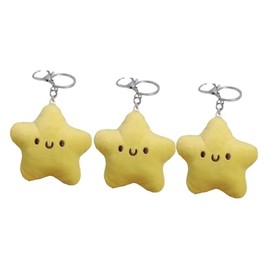 3 Pcs Yellow Plush Star Car Keychain Backpack Accessories Doll Pendant Heart Healing in Addition to Serving as a Keychain, for Backpack, Plush Keychain, Women's Keyrings and Keychains Car Accessories