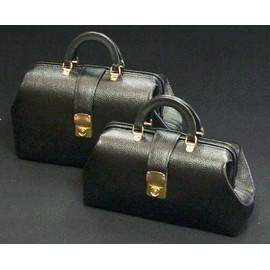 Professional Case - Leather Intern Student Line Doctor Bag - Medium (14" x 5" x 8") - Brown Pebble Leather