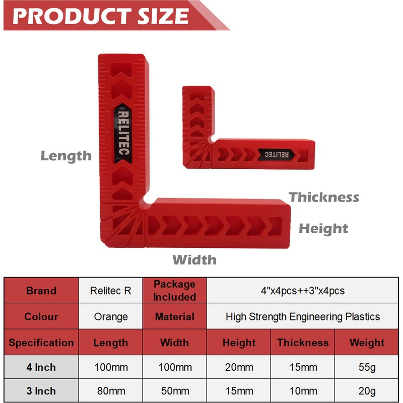 Relitec R 90 Degree Corner Clamp Clamping Squares Woodworking Tools