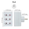 feletec 3-Way Socket Adaptor 3x Euro, White, Multiple Plug, Multiple