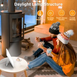 Bravmate Daylight Lamp 10000 Lux Daylight Lamp with 45° Adjustable Bracket, Touch Control UV-Free Sunlight Lamp with 3 Colour Temperatures, Daylight for Workplace or Home