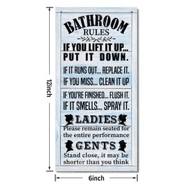Rustic Bathroom Decor, Western Bathroom Decor, Funny Bathroom Signs Wall Decor, Bathroom Decor, Farmhouse Bathroom Decor, Country Bathroom Decor, Bathroom Signs, Bathroom Rules Wall Décor D1