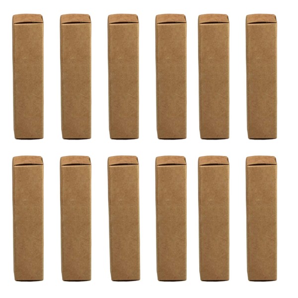 RONRONS 50 Pack Kraft Paper Boxes Reusable Small Gifts Lipstick Essential Oil Wrapping Box,2 x 2 x 8.5cm
