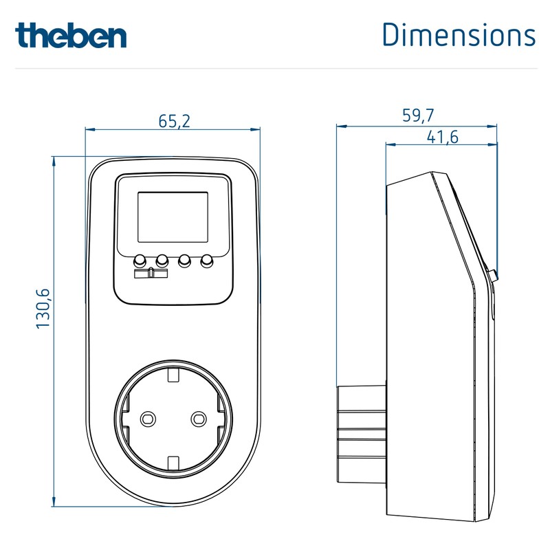 Theben 0200170 Eltimo 020 Astro top3 Digital Socket Switch with