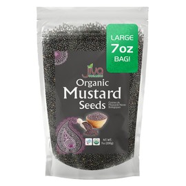 Jiva Organics Organic Black Mustard Seeds 7oz - Non-GMO, Gluten Free, Pungent & Aromatic Spice - 100% Raw & Natural