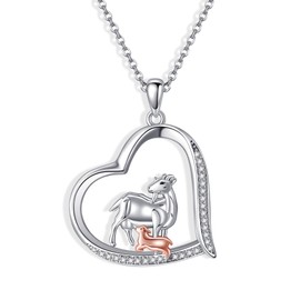 JERWLI Goat Necklace for Women 925 Sterling Silver Sheep Pendant Goat Jewelry Gift for Lovers