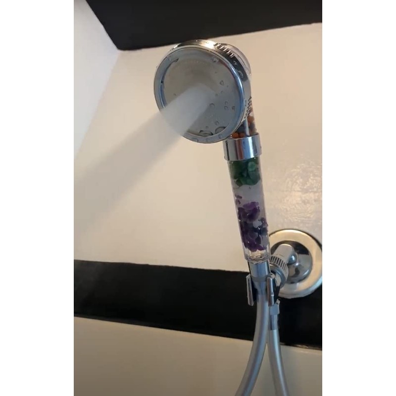 MineralStream Chakra Shower Head — Handheld Showerhead Replacement Chakra Stones