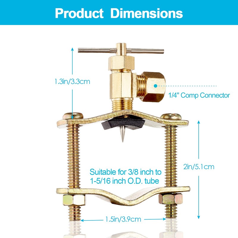 Self Piercing Saddle Valve - 1/4" Compression Outlet Brass Needle