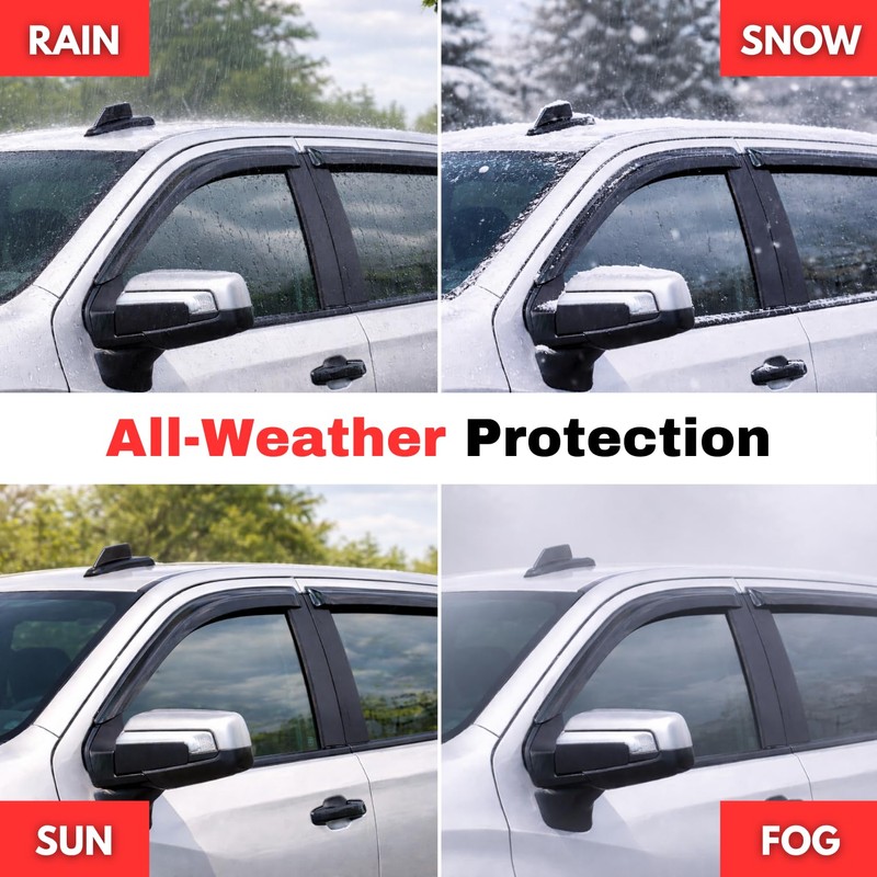 KPY Rain Guards Fit for 2003-2007 Honda Accord Coupe, Out-Channel