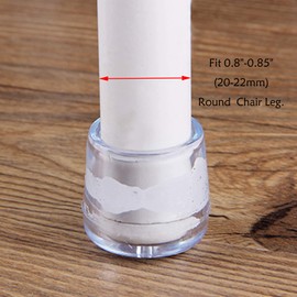 16-Pack Antrader Non Slip Leg Tips Furniture Grippers Pads Floor Protector Sofa Rubber Chair Feet Table Leg Caps Round Dia fit 0.8" - 0.9" (2.0-2.2cm), Clear