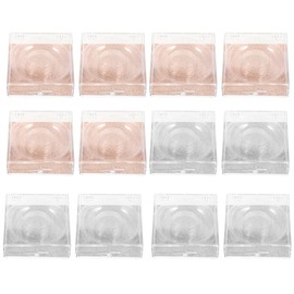 VICASKY 12pcs Transparent Eyelash Storage Boxes with Glitter Chic Square Organizer for False Lashes Tools Easy Open Design Lightweight Unique Card Decoration
