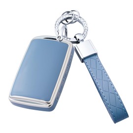 Flensent Key Fob Cover with Keychain for CX-5 CX-9 MX-5 Miata 2019 2020 2021 2022 (Blue)