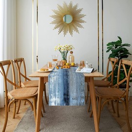 Mondiafy Table Runner Abstract, Black Gray 13x72 Inch Table Runners,Seasonal Kitchen Dining Table Decorations for Indoor Outdoor Home Christmas