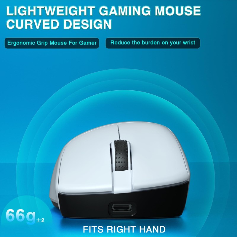 SOLAKAKA SM805 Lightweight Wireless Gaming Mouse,24000 DPI,Tri-Modes Connection,BT5.0/Type-C Wired/2.4G Wireless
