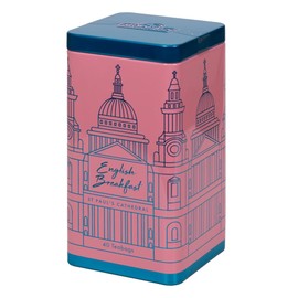 Ahmad Tea London Gifts | Contemporary London Caddy with English Breakfast | Gift | London & English Souvenirs | 40 Teabag Sachets | 1 Flavour