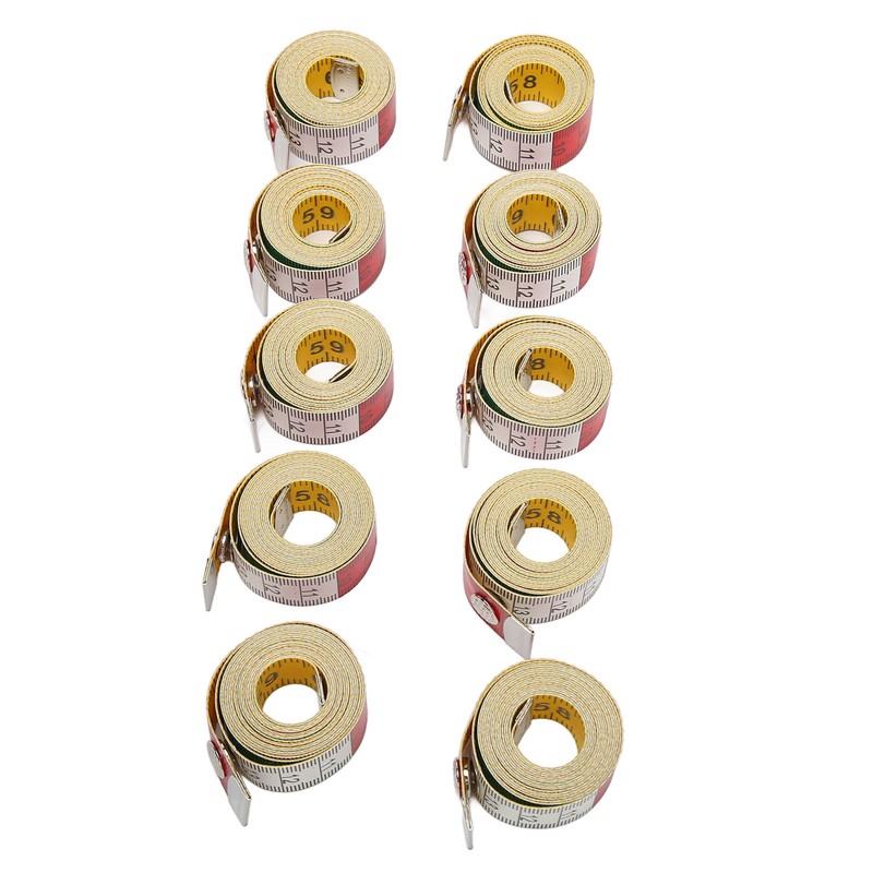 10pcs Soft Measuring Tape 60Inch 150cm Double Sided Colorful Clear