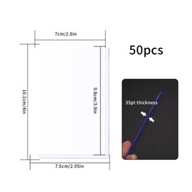 50 Pcs Clear Card Sleeves, Standard Top Loaders, 76x101mm Card Protectors Holders, Trading Card Sleeves Deck Protectors Compatible with Sports Game MTG Yugioh Cards