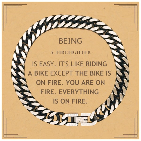 LANKEST Sarcastic Firefighter Gifts Birthday Christmas Unique Cuban Link Chain