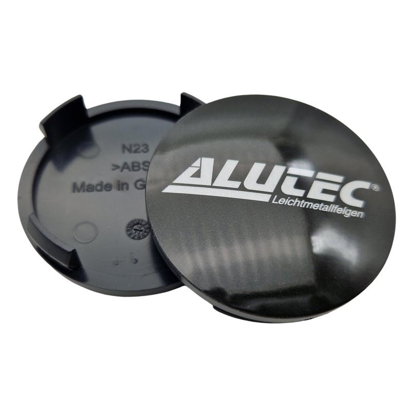 1X Alutec Nabendeckel 60mm Graphit (N23) Logo Silber - Original