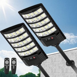 FOWSEEK Solar Street Lights Outdoor Waterproof, 2 Pack High Lumen Solar Outdoor Flood Lights with Motion Sensor, Lamparas Luces Solares para Exteriores Dusk to Dawn Commercial Lighting for Yard