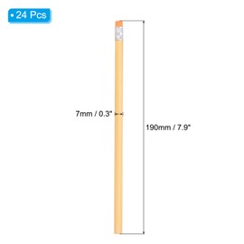 PATIKIL Round Pencils, 24 Pack HB Graphite Pencils with Eraser Wood Pencils Cute Pencil for Classroom Teacher Office Supplies, Orange