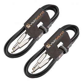 2 x 6.35mm 1/4" Jack to Jack PA Speaker Cable/Guitar Amp Head Cab Lead / 2 Pack 2m