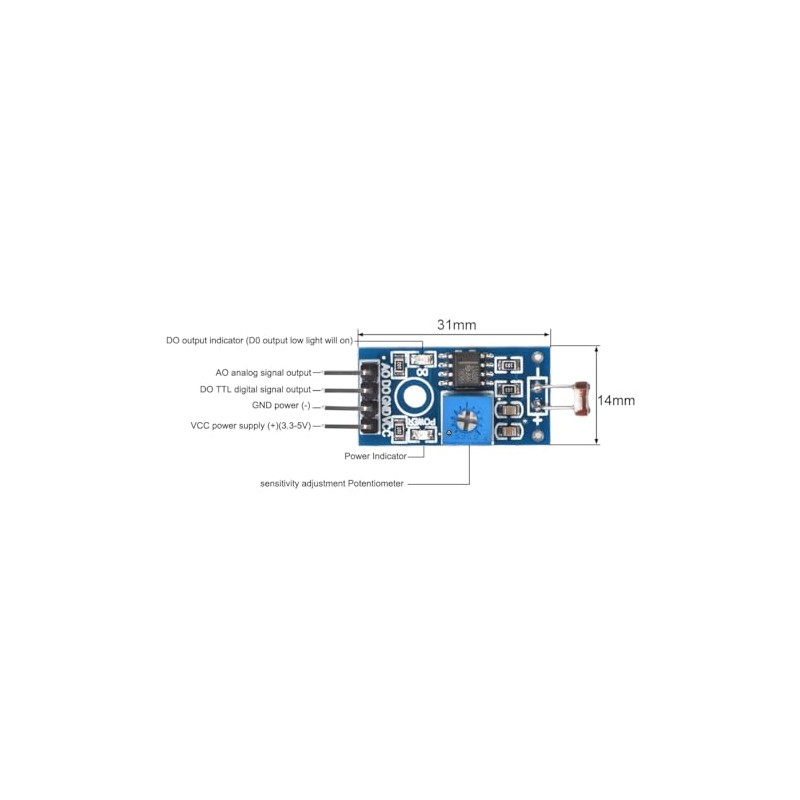 sourcing map Photosensitive Sensor Module Digital Light Intensity Detection 4pins