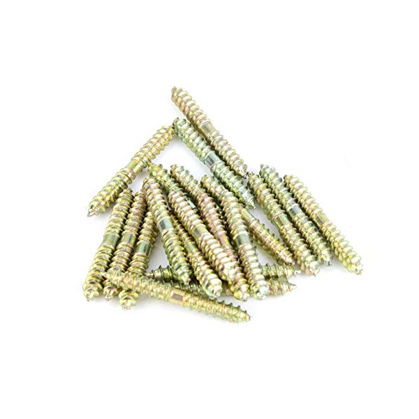 Double Ended Screw Set, 5*40mm Dowel Screw Woodworking Furniture Connector Double Ended Screw (20pcs)