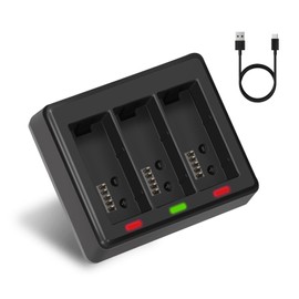 AFAITH Battery Charger Enduro Batteries Charger 3-Channels Charging Slots Rechargeable Battery Charger for GoPro Hero 13 Black with Type-C+USB