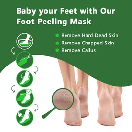 5 Pieces Exfoliating Foot Mask, Exfoliating Peel Off Calluses Dead Skin Callus Remover, Baby Soft Smooth Touch Feet-Men Women (Tea Tree)