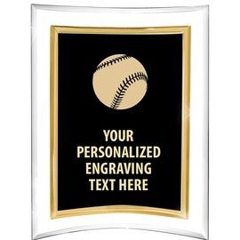 Crown Awards Baseball Acrylics - 9" Picturesque Freestanding Acrylic Frame Baseball Presentation Award, Free Customization Prime