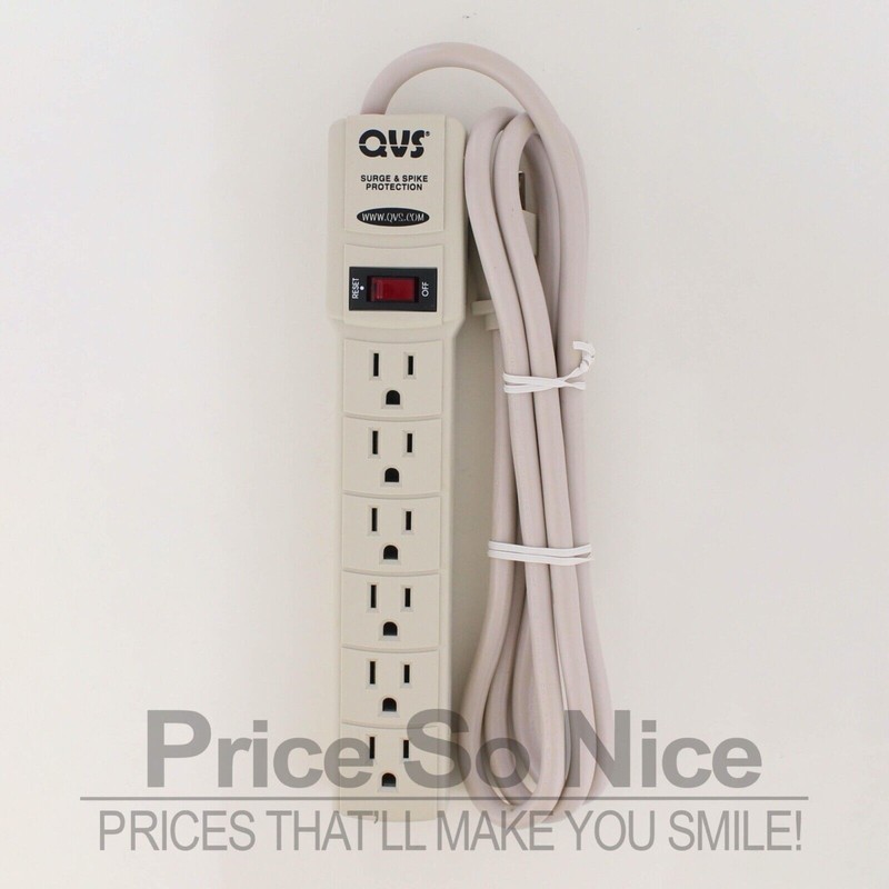 QVS 6 Port QVS Surge Protector 2 Pack - On/Off