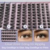 MIKIWI Self Adhesive Eyelashes, 10-16mm Pre Glued Eyelashes Clusters No