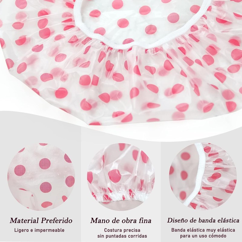 6 Piezas Gorro de Ducha Impermeable, SHUUDAUKO Gorro de Ducha