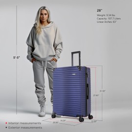 DUKAP tour Luggage With Ergonomic GEL Handle| Spacious Traveling Suitcase, Travel Suitcase with TSA Combination Lock | 28 Inch Large Lightweight Spinner Luggage | Blue