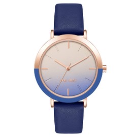 Nine West Women's Strap Watch, Blue/Rose Gold (NW/2346RGBL)