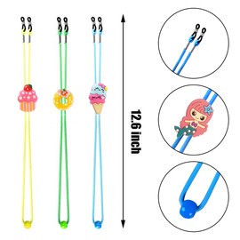 Tazimi 8 Pcs Kids Glasses Strap Mermaid Unicorn Dessert Elastic Anti-slip Eyeglass Straps Multicolor Glasses Retainer Holder Chain for Girls