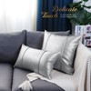 BRAWARM Silver Leather Throw Pillow Covers 18 X 18 Inches